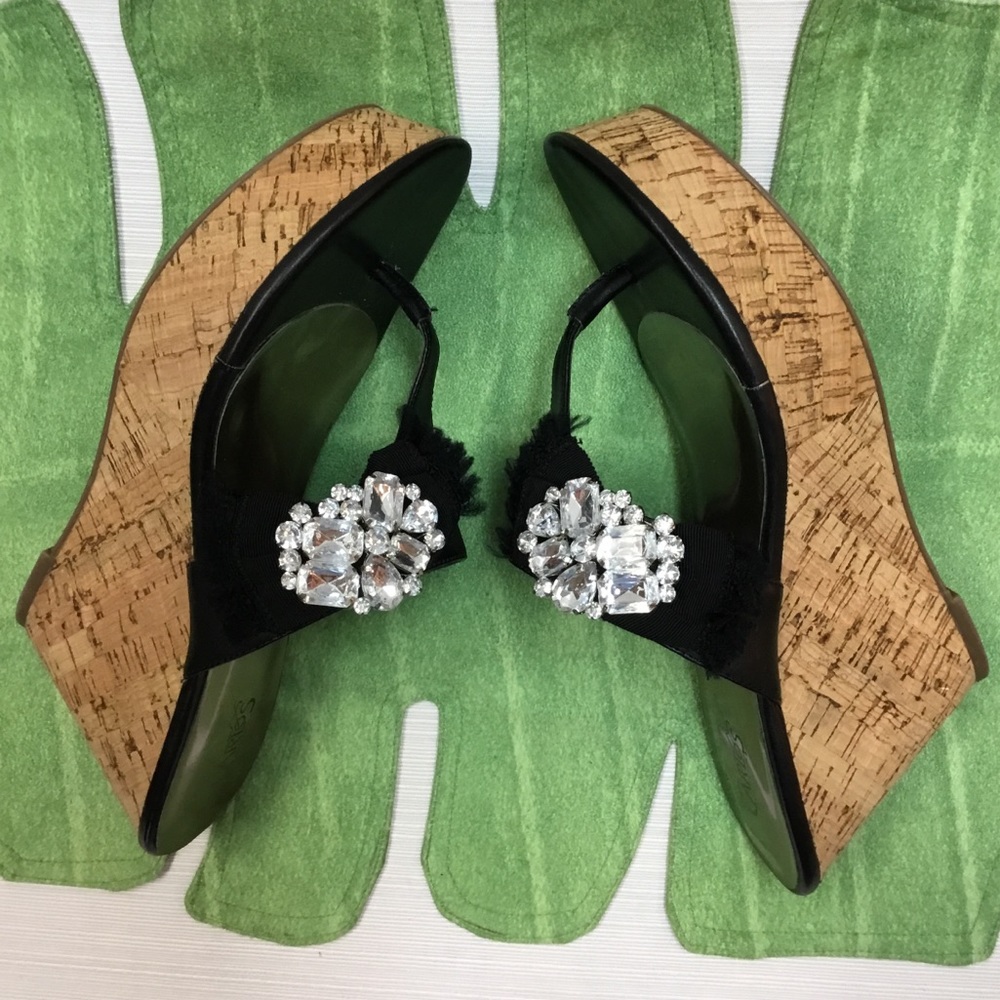 Fun Black Thongs with Rhinestones.  Carlos Santana - Picture 3 of 8